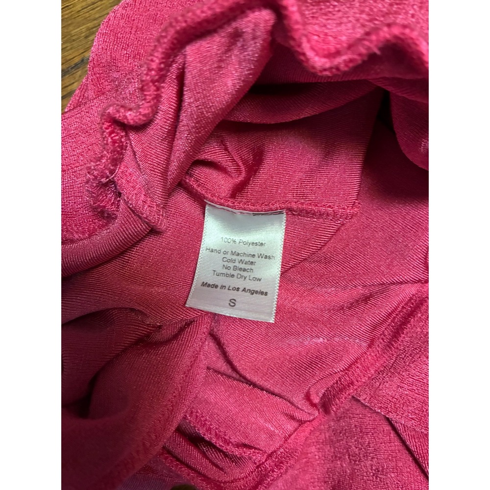 Lucy in the Sky Hot Pink High Waisted Flare Bell Bottom Pants Side Slit Small - Picture 6 of 8